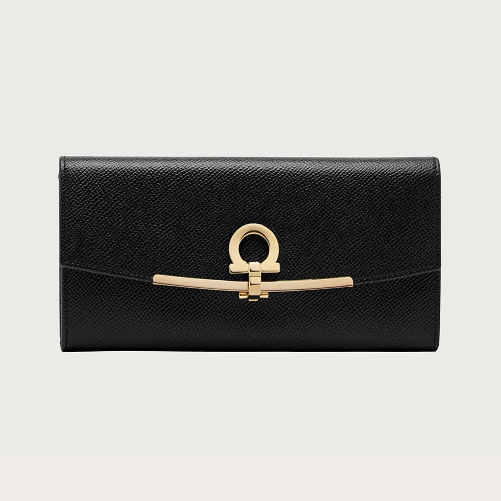 Salvatore Farragamo Gancini Continental Wallet - New